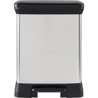 Rechthoekige prullenbak - DECO BIN - CURVER - 50L - Elegant design - 39 x 29 x 51 cm - Metallic grijs Rechthoekige prullenbak - DECO BIN - CURVER - 50L - Elegant design - 39 x 29 x 51 cm - Metallic grijs
