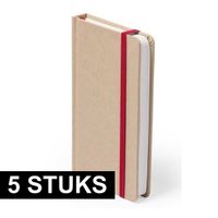 5x Notitieboekje lege bladzijdes rood - thumbnail