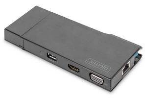 Digitus DA-70894 laptop dock & poortreplicator Bedraad USB 3.2 Gen 1 (3.1 Gen 1) Type-A Zwart