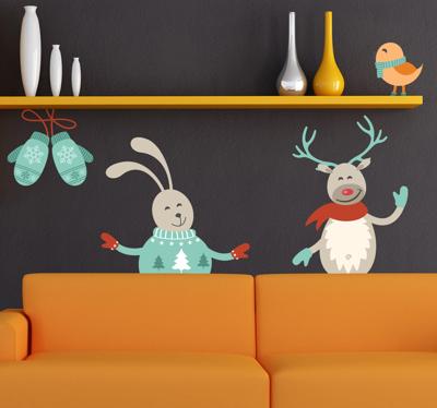 Kerst winter sticker