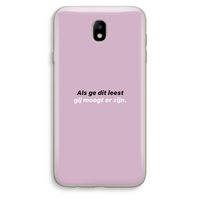 gij moogt er zijn: Samsung Galaxy J7 (2017) Transparant Hoesje