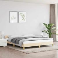 Bedframe zonder matras stof crèmekleurig 160x200 cm