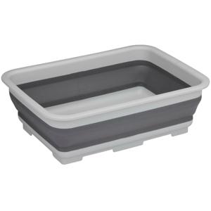 Wasmand/opbergmand opvouwbaar - kunststof - 12 Liter - grijs - 37 x 27 x 12 cm