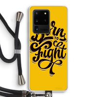 Born to Fight: Samsung Galaxy S20 Ultra Transparant Hoesje met koord Born to Fight: Samsung Galaxy S20 Ultra Transparant Hoesje met koord