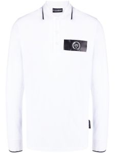 Plein Sport polo en coton à manches longues - Blanc