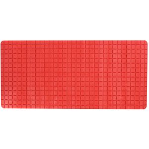 Douche/bad anti-slip mat badkamer - rubber - rood - 76 x 36 cm - rechthoek