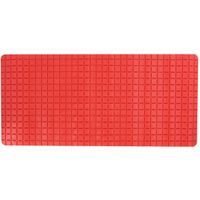 Douche/bad anti-slip mat badkamer - rubber - rood - 76 x 36 cm - rechthoek - thumbnail