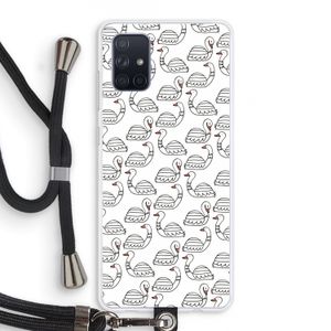Zwanen: Samsung Galaxy A71 Transparant Hoesje met koord