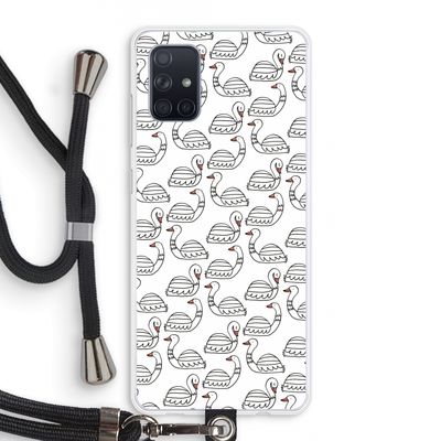 Zwanen: Samsung Galaxy A71 Transparant Hoesje met koord