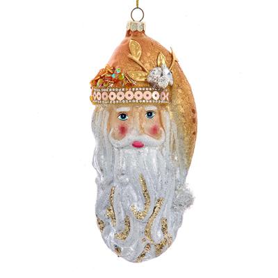Ornament glas santa hoofd l17cm - Kurt s adler
