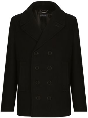 Dolce & Gabbana caban croisé à logo - Noir