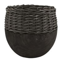 Vaas Paulownia hout zwart 29 cm | 4 stuks