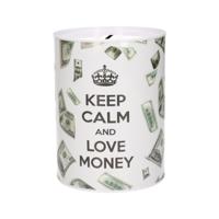 Spaarpot blik dollar biljetten - keep calm - 12 x 16 cm Spaarpot blik dollar biljetten - keep calm - 12 x 16 cm