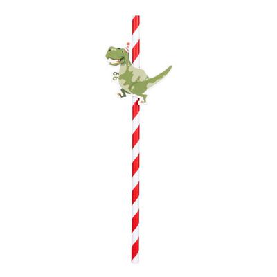 Boland Papieren rietjes dino, 6dlg.