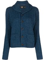 Ralph Lauren RRL cardigan en maille torsadée à col châle - Bleu