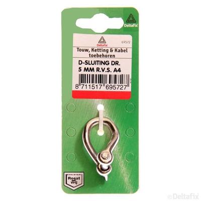 D-sluiting gedraaid 8mm rvs - Deltafix