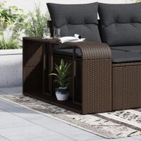 Opbergschappen 2 st poly rattan bruin
