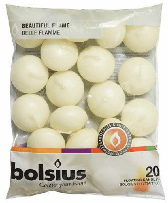 Drijfkaarsen 30/45 zak 20 ivoor