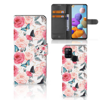 Samsung Galaxy A21s Hoesje Butterfly Roses