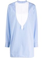 Jil Sander blouse en coton à rayures - Bleu