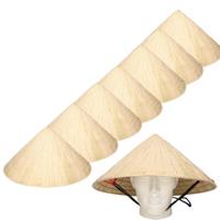Chinese stro hoed - 8x - met kinband - volwassenen - Verkleed hoed - Aziatisch - strohoed Chinese stro hoed - 8x - met kinband - volwassenen - Verkleed hoed - Aziatisch - strohoed