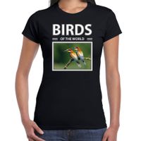 Bijeneter vogels t-shirt met dieren foto birds of the world zwart voor dames - thumbnail