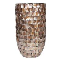 PTMD Daven Bronze polyester schelpen pot rond hoog M