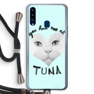 You had me at tuna: Samsung Galaxy A20s Transparant Hoesje met koord