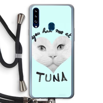 You had me at tuna: Samsung Galaxy A20s Transparant Hoesje met koord