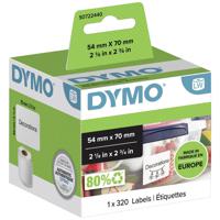 DYMO S0722440 Rol met etiketten 70 x 54 mm Papier Wit 320 stuk(s) Permanent hechtend Universele etiketten - thumbnail