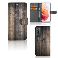Samsung Galaxy S21 Book Style Case Steigerhout - thumbnail