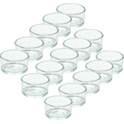 Trend Candles theelichthouder - 15x - glas - transparant - 4x3 cm - waxinelicht