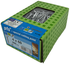 pgb-Europe PFS+ | Spaanplaatschroef PFS+ VZK-T Ø 4,0x60 Zn - 200 stuks - PFWVTV001004000603