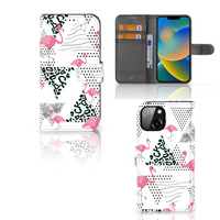 Apple iPhone 14 Telefoonhoesje met Pasjes Flamingo Triangle