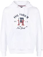 Tommy Hilfiger hoodie à logo brodé - Blanc