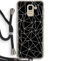 Geometrische lijnen wit: Samsung Galaxy J6 (2018) Transparant Hoesje met koord