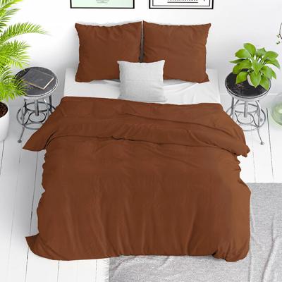 Dekbedovertrek Stone Washed Effen 200x200 Cm Bruin Anti Allergie & Stevig Dreamhouse - Dekbed-Discounter.nl