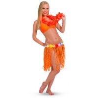Oranje Hawaii party verkleed rokje One size  -