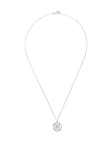 DE BEERS collier Enchanted Lotus Medal en or blanc 18ct pavé de diamants - Argent