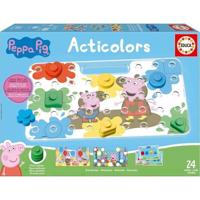 Acticolors - Gioco educativo - EDUCA - Peppa Pig - Impilare gettoni e forme colorate - Dai 2 anni