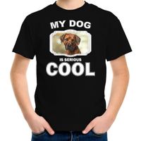 Honden liefhebber shirt Rhodesische pronkrug  my dog is serious cool zwart voor kinderen - thumbnail