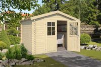 Outdoor Life Norah Blokhut 295x295 cm 28 mm vuren blank- Zadeldak- Onbehandeld vurenhout- Outdoor Life