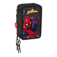 Schooletui met Accessoires Spider-Man Attack Zwart 12,5 x 19,5 x 5,5 cm 37 Onderdelen
