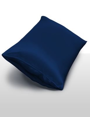 Zijden Kussensloop inSilk Collection, Kleur Donkerblauw, Afmeting 50 x 70 cm