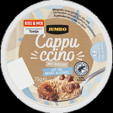 Jumbo Cappuccino Mousse met Biscuit 75g Bevat Alcohol