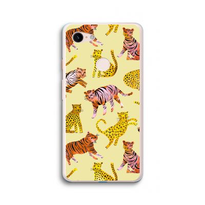 Cute Tigers and Leopards: Google Pixel 3 XL Transparant Hoesje