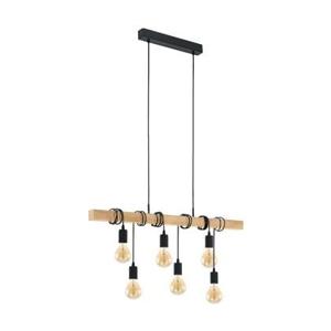 EGLO Townshend Hanglamp - E27 - 100 cm - Zwart|Bruin