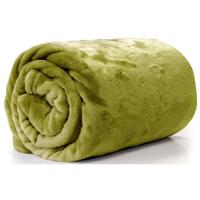 Unique Living Plaid - fleece deken - mos groen - polyester - 130 x 180 cm