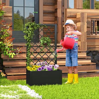 Hoge bak met Klimrek 112 cm Metalen Plantenbak Voor Klimplanten Groenten Klimplanten Bloemen