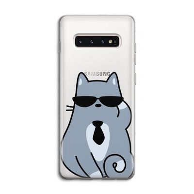 Cool cat: Samsung Galaxy S10 4G Transparant Hoesje